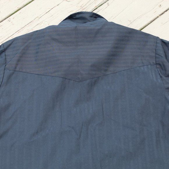 ELY CATTLEMAN LS Black Cowboy Snap Shirt Sz 16/34 - Picture 4 of 4